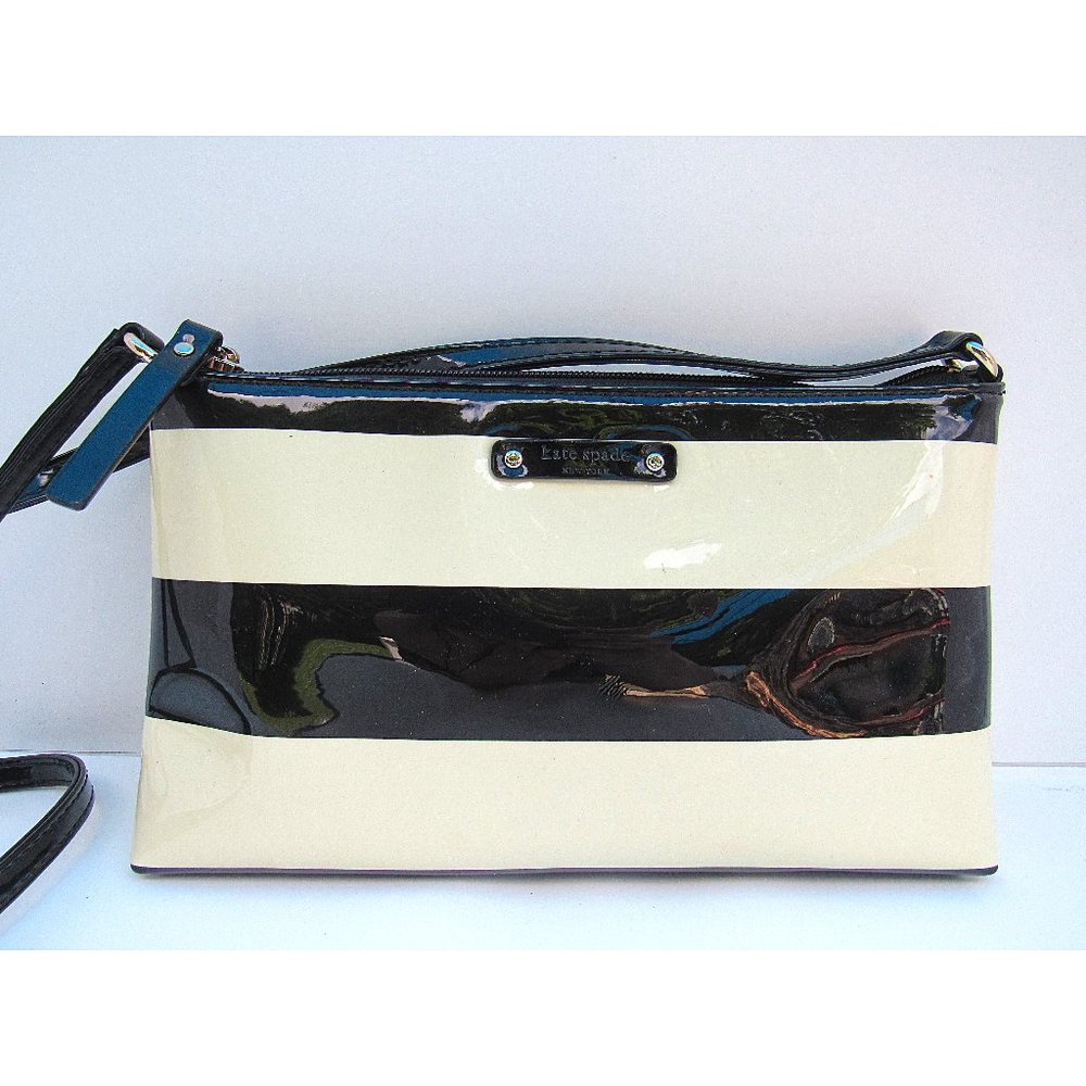 Kate Spade Patent Leather Striped Shoulder Bag